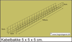 Kabelbakke, B:5cm.  L:195cm. (Mindste salg 5 stk.)