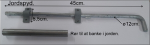 Jordspyd til låger. Varmgalvaniseret.