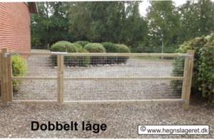 Dobbelt låge. H:95cm. L:392cm.  med kraftig  tråd påmonteret.