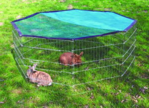 Kaninløbegård, med overdækning, 8-kantet