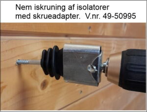 Isolator med istøbt skrue. (Pose med 50stk.) Mest solgte.