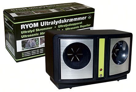 Ultralydsskræmmer mod mus, rotter og mår. På batteri. 200m2