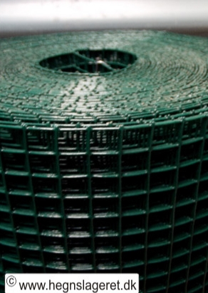 Volieretråd, 13x13mm. Højde:0,5m. Længde:25m. Plastbelagt.